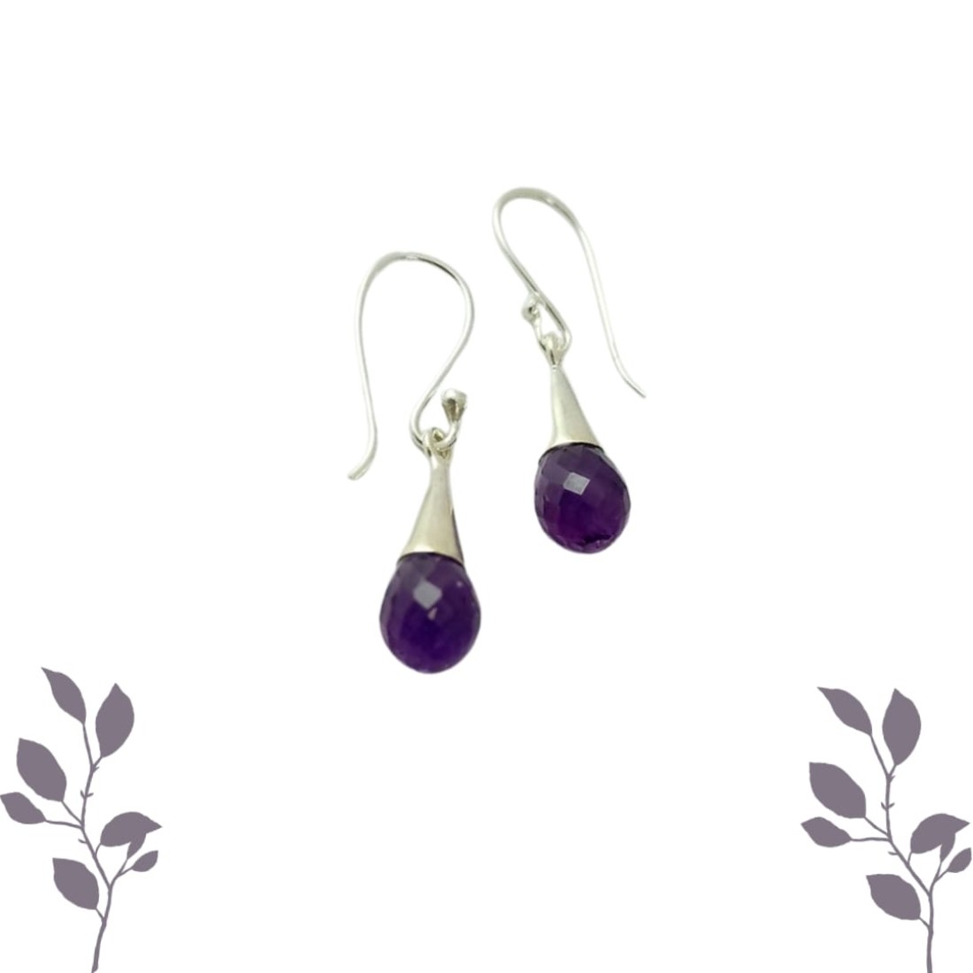 Purple Amethyst Drop Earrings