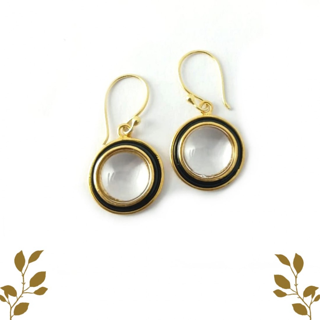 Round Crystal Silver Earrings