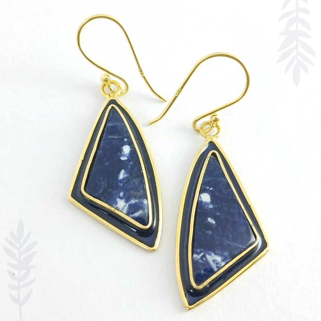 Triangle Blue Sodalite Silver Earring