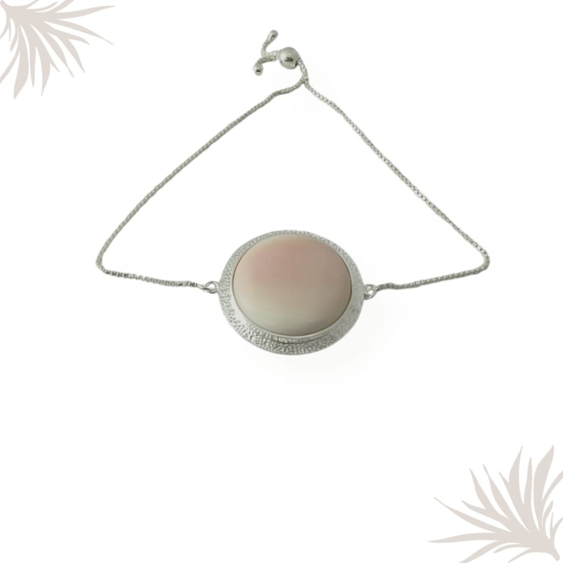 Round Shell Silver Bracelet