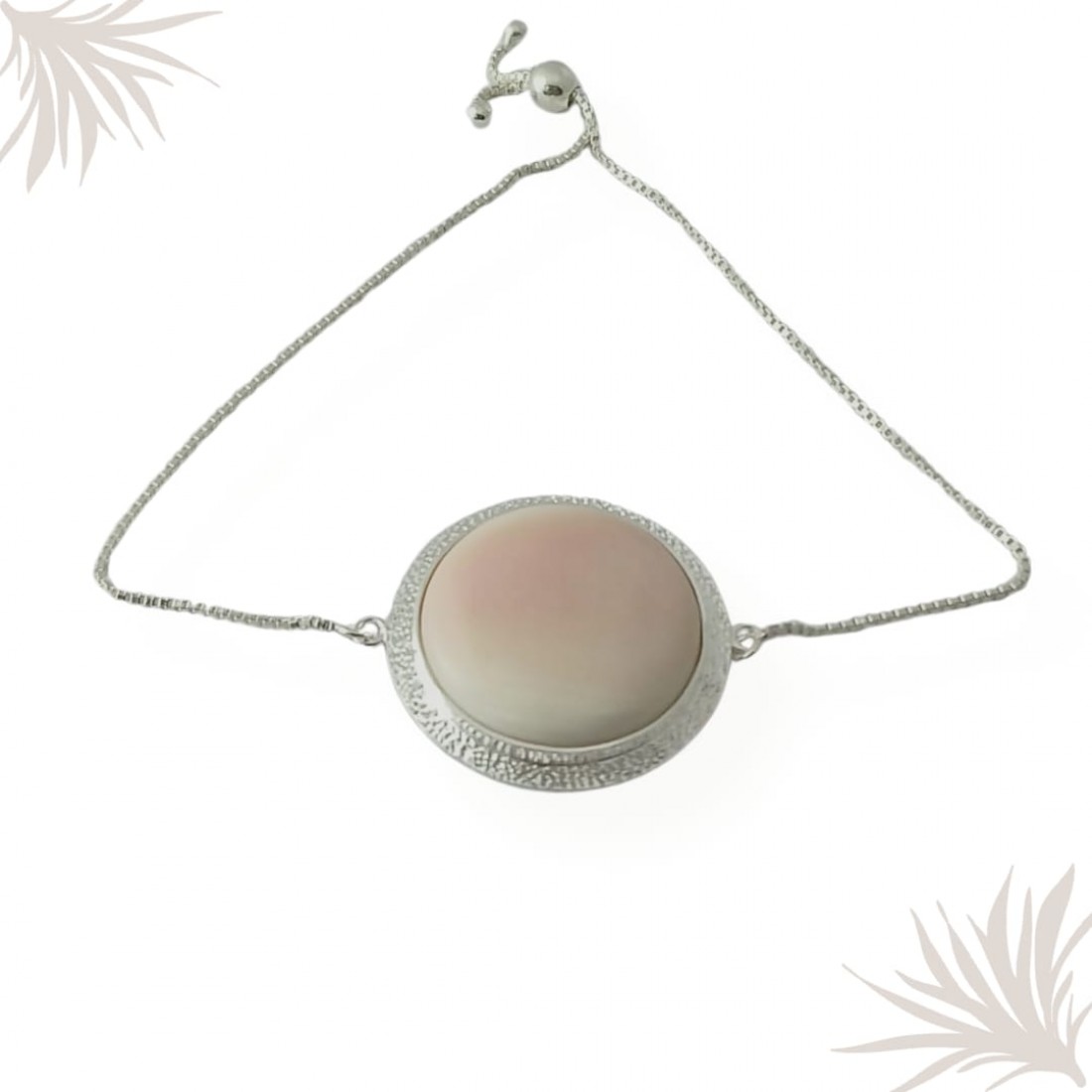 Round Shell Silver Bracelet