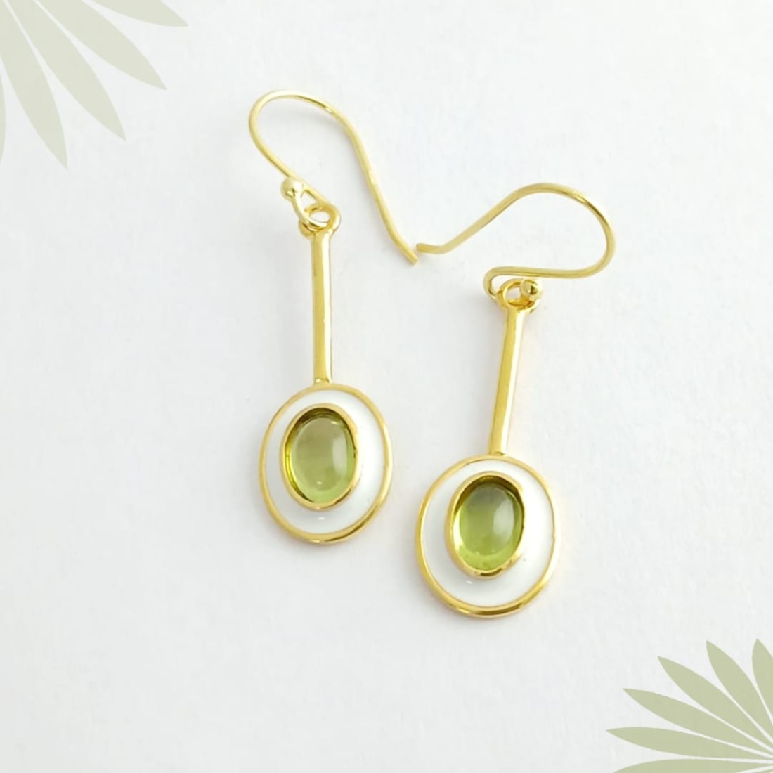 Oval peridot Silver Earrings